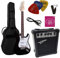 ELEKTROGITARRE SCHWARZ - E-GITARRE - IM SET MIT 20WATT VERSTÄRKER - TASCHE - BAND - SAITEN - 3xPIK ST5 BLACK