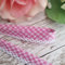 Designer Popeline Schrägband Kariert, Gepunktet Mit Spitze Baumwolle OEKO-TEX Made in Holland (Kariert Rosa)