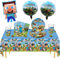 Lot de 44 pièces de vaisselle de fête de jeu - Décoration d'anniversaire - Jeux vidéo - Couverts pour anniversaire d'enfant - Assiettes en carton - Assiettes en carton - Assiettes en carton -