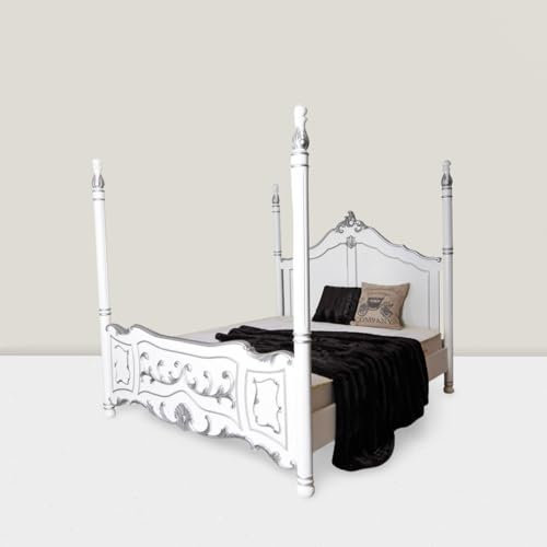Himmelbett Barock Bett Antik Mahagoni Doppelbett Matratzengröße 180x200 cm lup10025 Palazzo Exklusiv