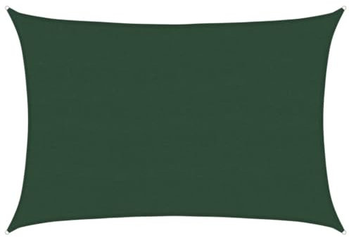 vidaXL Vela Parasole 160 g/m² Verde Scuro 5x6 m in HDPE, Tende, Tende a Vela, Tende da Sole, Tenda a Vela, Tenda da Sole, Tenda Parasole