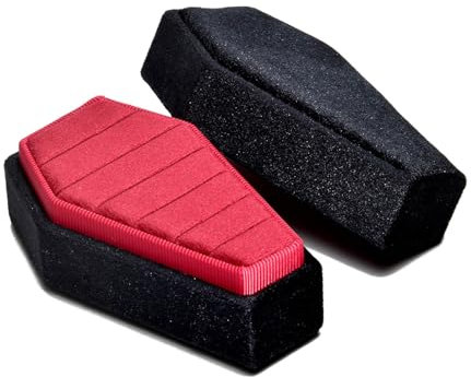 Samt-Schmuck-Aufbewahrungsbox in Sargform, für Ringe, Halsketten, Ohrringe, Vitrinen, Schreibtisch-Dekoration, Schmuck-Organizer, Gothic-Sarg-Form, Ringhalter für Schmuck, Halskette,