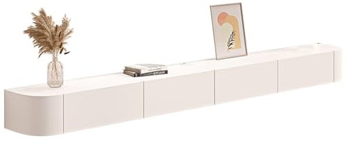 Meuble TV moderne, léger et luxueux Meuble TV suspendu pour le salon Grand espace de rangement La conception murale permet d'économiser de l'espace Convient à un large éventail d'applications(Color:Wh