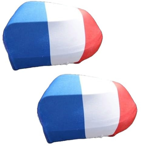 France, article de fan de voiture, lot de 2 drapeaux de rétroviseur, facile à installer et à enlever, drapeau de la France