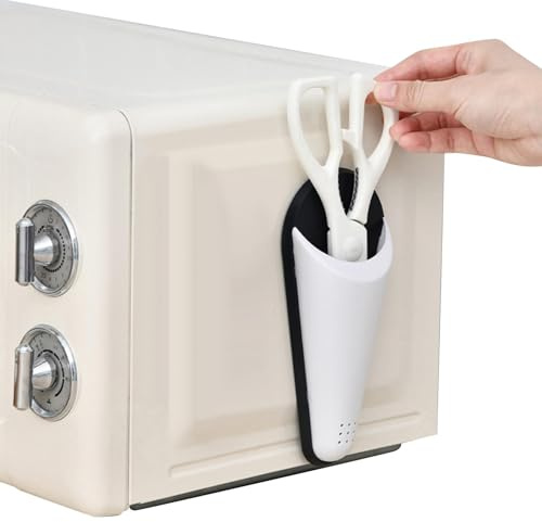 GjnjfdF Porta forbici magnetico da cucina, porta magnete per forbici da frigorifero | Porta forbici per alimenti con fori di drenaggio | Portaforbici staccabile per frigorifero domestico