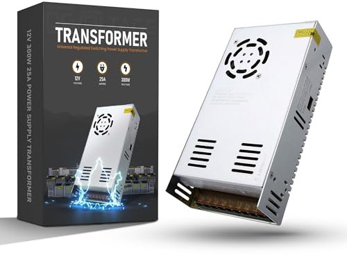 DCVoltage - Fuente de alimentación de conmutación regulada universal de 12 V, 25 A, 300 W, transformador de protección IP20 para controlador LED de CA 100-240 V a CC 12 V