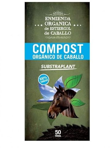 World PLANTIL Abono orgánico de caballo/Compost Orgánico/Tierra para Plantas y Cultivos/compost derivado de estiércol 50 L