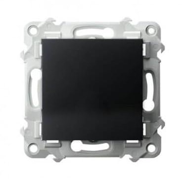 Interruptor de 1 vía con 1 llave, color negro, para controlar la iluminación en interiores y exteriores.