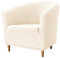 Hearda Housse Fauteuil 1 Place Jacquard de Type T, Polyester Extensible, Lavable, Protecteur de Tub Chair, Cabriolet (Blanc Cassé)
