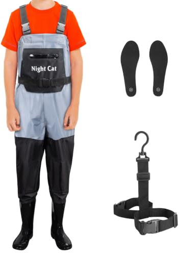 Night Cat vadarbyxor för barn vadarbyxor med stövlar vattentäta ventilerande crosswater waders blå