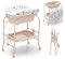 DREAMADE Baignoire Bebe avec Support Pliable,Baignoire Bébé sur Pied avec Table à Langer,4 Roues Universelles Verrouillables,Charge 35 KG (Beige)