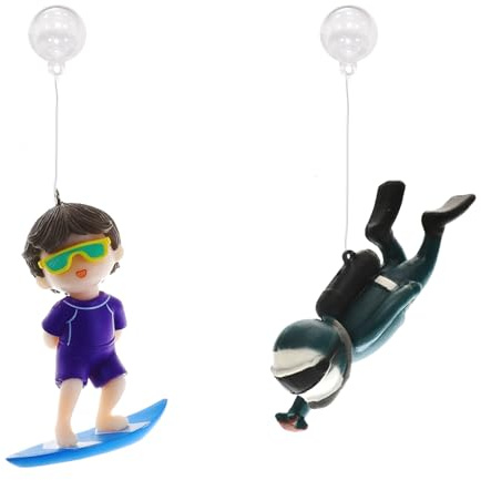 CGLRybO Aquarium Ornament, 2 Stück Aquarium Dekorationen schwimmende Dekoration Oktopus mit schwimmenden Gerät, niedlich Fischtank Dekoration Zubehör für alle Arten von simulierten Unterwasserwelt