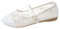 PBHGMGEBLV Bailarinas de Malla for Mujer, Bailarinas de Rejilla con Hebilla y Correa, sin Cordones(White,39EU)