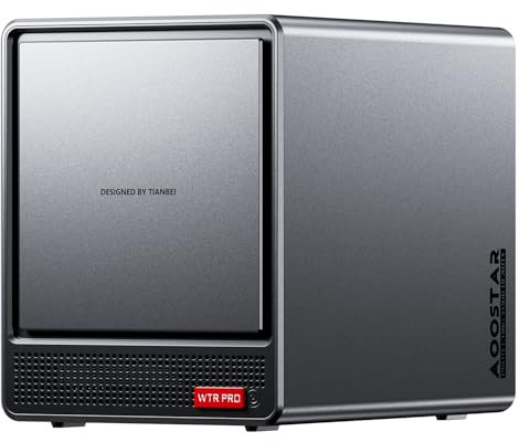 AOOSTAR NAS Mini PC 4Bay SATA HDD Storage,Ryzen7 5825U Dual DDR4 RAM Two M.2 SSD Slots Desktop NASync Computer, 2 * 2.5GbE / 4k HDMI/TF Card port/TYPE-C Network Attached Storage (WTR PRO Barebone)