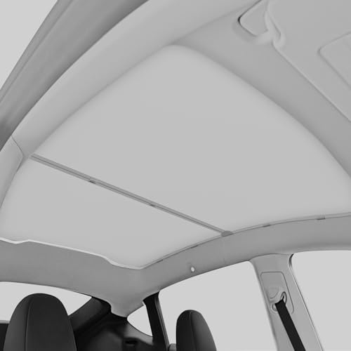 AAMHHM Tesla Model Y 2025–2026 Juniper-Sonnenschutz, kein Durchhängen und Keine Lücken, Nano-Eiskristall-Beschichtungen, Glasdach-Sonnenschutz, 60er-Jahre-Installation, Wärmedämmung, faltbares
