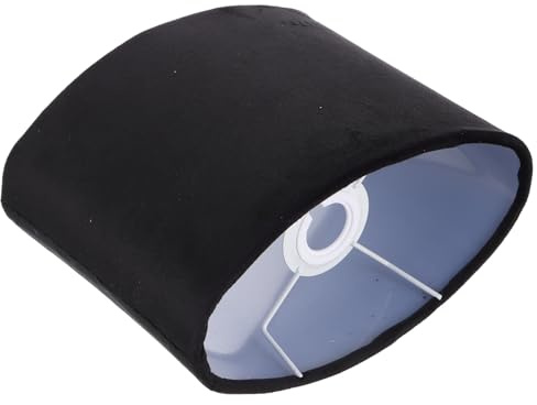 SOLUSTRE Ovaler Lampenschirm Schmal 12 Breit Schwarz aus Stoff für Tischlampe mit Natürlicher Warmer Atmosphäre und Dekorativer Diffuser Beleuchtung im Wohnzimmer