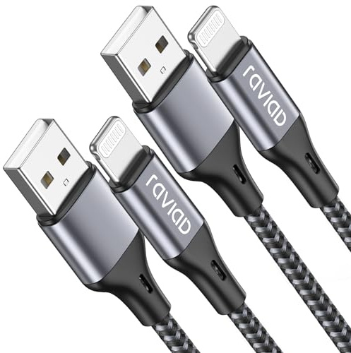 RAVIAD Long iPhone Charger Cable 2M 2Pack MFi Certified Lightning Cable | Nylon Braided iPhone Cable USB Fast Charging Compatible with iPhone 14 13 12 11 Pro Max Xs X XR 8 7 6s 6 Plus 5s SE 2020