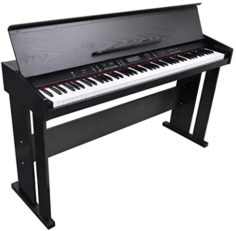Runheo Pianoforte elettrico digitale con 88 tasti, ripiano per spartiti e display LCD, 128 suoni, 100 ritmi, funzione di registrazione per esercizi, lezioni, soggiorno e palco