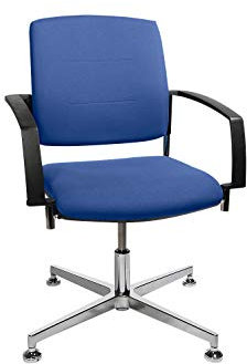 Besucherstuhl mit Armlehnen, Freischwinger, ergonomische Rückenlehne, 110 kg belastbar,drehbar, Stahlrohrgestell Bürostuhl, geeignet für Besprechungsräume,Wartezimmer, Empfangsbereiche, grau