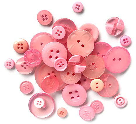 Buttons Galore Knöpfe aus robustem Kunststoff, Pink