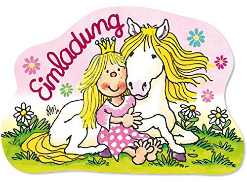 8 Einladungen * PRINZESSIN MIABELLA * für Kindergeburtstag und Party // Kinder Geburtstag Kinderparty Kinderfest Fete Einladung Krone Pferde