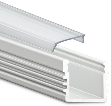INNOVATE LED Profil 2m - LED Aluminiumprofil - Montageprofil für Leuchtstreifen - Schiene für Lichtstreifen - Lichtleiste - Leuchtband (U-Profil Mini 12 hoch - Silber, flache klare Abdeckung)