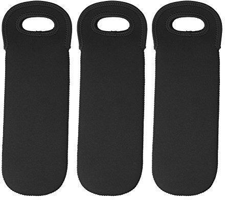 3 Stück Neopren Schutzhülle Isolierte Hüllen Reisetaschen für Wein Bierflaschen Getränke Sport Trinkflaschen Babyflaschen Black Winebottle