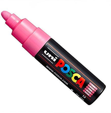 Uni POSCA PC-7M Paint Marker - marqueur – Large Pointe 4,5-5,5 mm – 15 couleurs rose