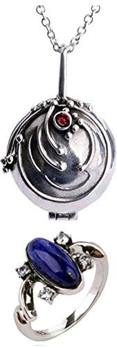 OUTLETISSIMO® Set aus Ring und Halskette mit Anhänger, Serie Vampire Diaries, Elena Nina, Amuleto Vampir