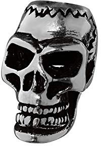 NKlaus SET 2x Bartperle SKULL Totenkopf 925 Sterlingsilber Silber Lockenperle 40532