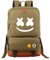 USAMYNA Schulrucksack für Teenager Marshmello Mädchen Büchertasche Jungen Schultasche Mann Reise Tagesrucksack 21 Zoll große Kapazität und langlebiger Rucksack für Kinder Grün armee-grün 45*30*15cm