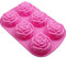 Rosen 6-Cavity Multifunktionale Silikonform, Liebe, Kuchenform, Schokoladenform, DIY handgemachte Seifenform, Silikon-Seife Formen, zum Selbermachen von Muffin, Brot, Mousse, Pudding, usw.