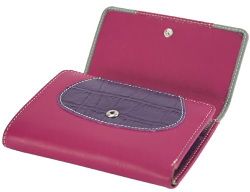 Sunsa Geldbörse. Damen Geldbeutel. Leder Portemonnaie mit RFID Schutz. Mittlere groß Brieftasche mit Kreditkarten Fächer. Mädchen Geldtasche Wallet. Purses 81693