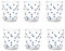 Zafferano Set 6 Party trasparentes Wasserglas mit blauen Tupfen