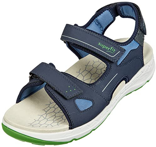 Superfit Jungen Criss Cross Sandale, Blau Grün 8000, 38 EU