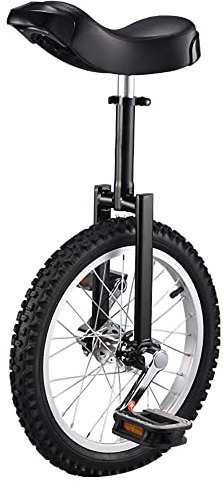 HXFENA Einrad,HöHenverstellbar Skidproof Balance Radfahren ÜBung Spaß Fahrrad Fitness Rad Trainer mit Einrad StäNder,FüR AnfäNger Kinder / 16 Inch/Black