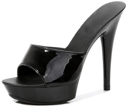 LBDOBU Candy Color Woman Scarpe da Sposa Sandali 2020 Nightclub Sexy Tacchi Alti Sexy 13cm Slides Slides Pantofole Tacchi Impermeabili Sandali Pompe estive-Black,39
