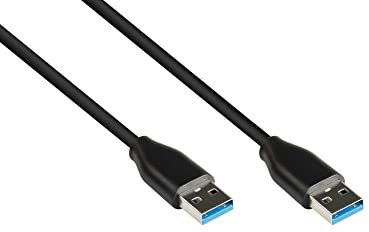 Good Connections Cable USB 3.2 Gen.2 – 10 GBit/s / 3 A – macho A a macho A – Conductor de cobre de alta calidad – Negro – 50 cm