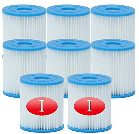Denkmsd Cartuccia filtro per Bestway 58093, di ricambio per Bestway, tipo I, per piscina (8 pezzi)