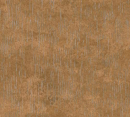 Livingwalls Glitzer Vliestapete Braun 381994 Tapete Kupfer Uni einfarbig für Wohnzimmer 10,05x0,53m Made in Germany