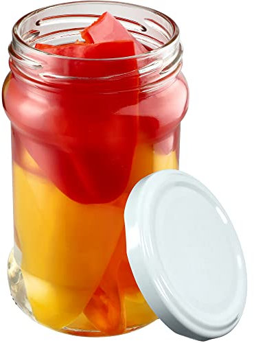 KADAX 10st Einmachgläser 315 ml mit fi66 mm Schraubdeckel für Honig, Dessert, Marmeladen | Luftdichte Gläschen, Einmachglas, Rundgläser, Konfitürengläser, Honiggläser (10 Stück, Weiß)