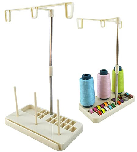 OUYIWEIMAOYI Supporto del Basamento Bobine Filo, da Cucito in plastica Supporto Base,per Macchine da Cucire per Fai da Te Domestico, Ricamo, Cucito, Quilting e tagliacuci (White)