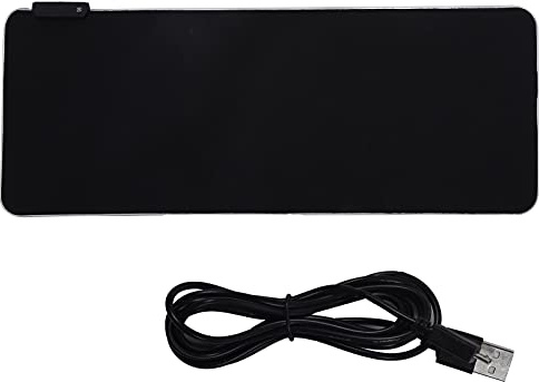 RGB Gaming Mauspad, 800x300mm Mousepad mit Rutschfester Gummibasis 7 LED Farben 3 Beleuchtungs-Modi Mit Lichtschalter-Taste für Computer PC Professionelle Gamer
