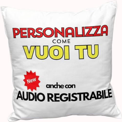 SeeSee Cuscino Personalizzato con foto [CON IMBOTTITURA] Fronte Retro, Sfondo colorato, Testo Personalizzabile, Festa della mamma (20_x_20_cm, bianco personalizzato)