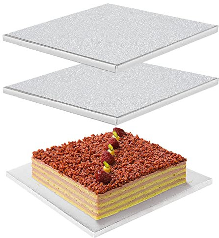 LWAIX Base Tartas Square 30cm Tableros para Tartas Tableros Squares Cake Board para Tartas para Bodas Fiestas de Cumpleaños Decoración de Pasteles 2PCS (12 inch)
