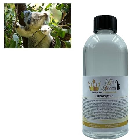 Dufte Momente | Dampfbad Duft Konzentrat Eukalyptus 500ml | naturreine und natürliche ätherische Öle | für alle gängigen Dampfduschen, Verdampferanlagen, … geeignet | vegan und ohne Tierversuche