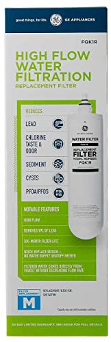 GE - Filtro de repuesto para debajo del fregadero de una sola etapa | Se adapta a sistemas de filtración GE GXK140TNN y GXULQK | Reduce el plomo, el cloro y otras impurezas para una mejor agua | Fácil
