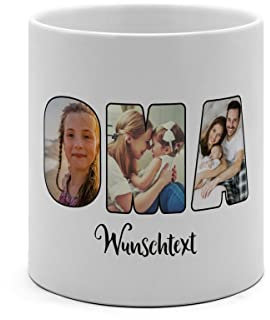 PhotoFancy® - XL Tasse 'OMA' - Personalisierte Fototasse mit eigenem Foto und Text - Große Tasse selbst gestalten - Jumbo-Becher XL 500 ml