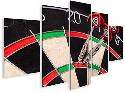 Prime Bild auf Leinwand Darts Pfeile im Ziel Wandbild Leinwandbild Poster