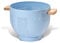 beifeier Metal Colander with Wooden Handle and Sturdy Base, 5.5 Quart Large Strainer for Pasta Vegetable Fruit, Durable Kitchen Utensil (Blue)
